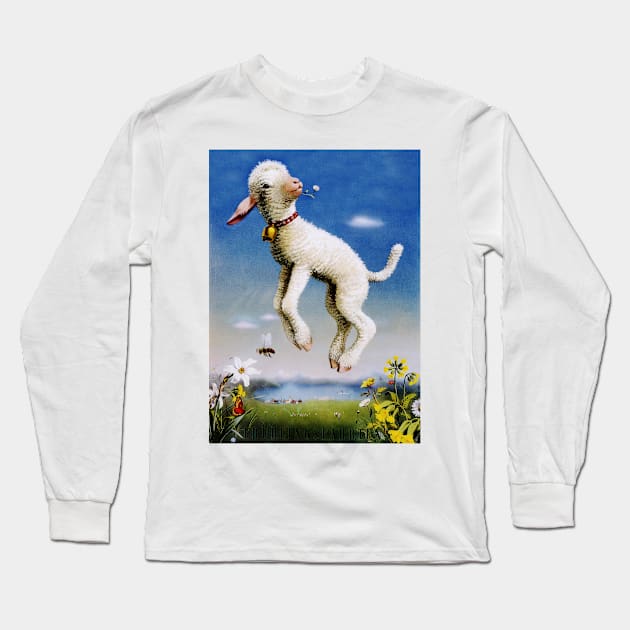 Frühlingsfahrten SPRING TIME Sheep Lamb Farm Vintage Wall Decor Art Poster Long Sleeve T-Shirt by vintageposters